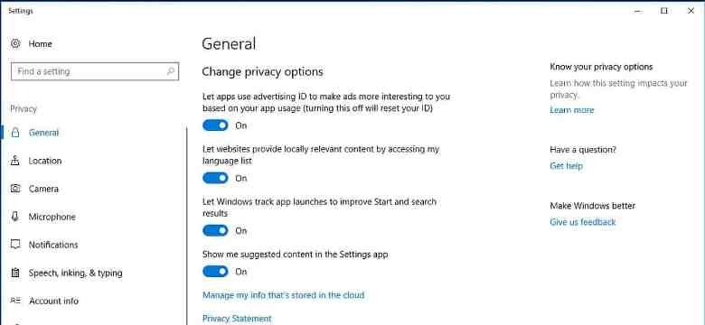 windows 10 privacy