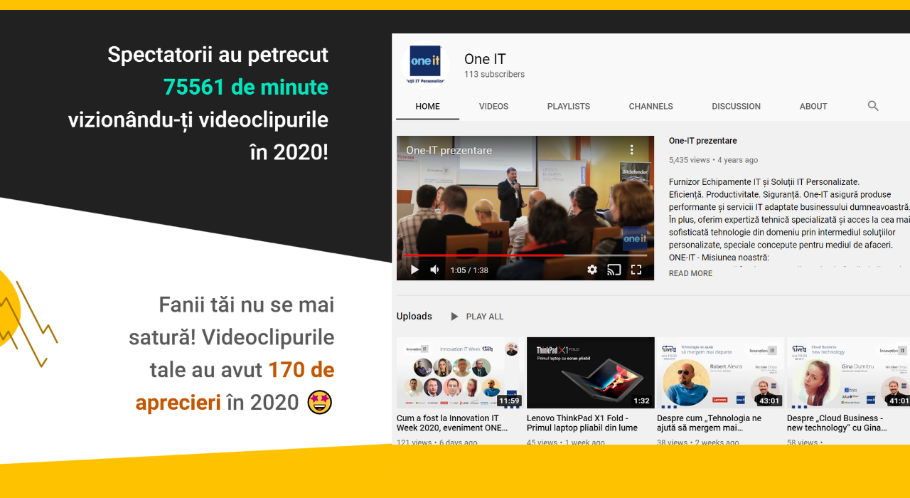 YouTube Rezumat 2020 canal One-IT